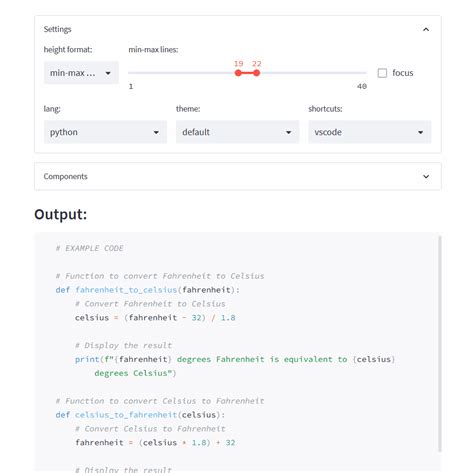 streamlit code editor example