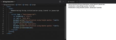 string declaration in javascript