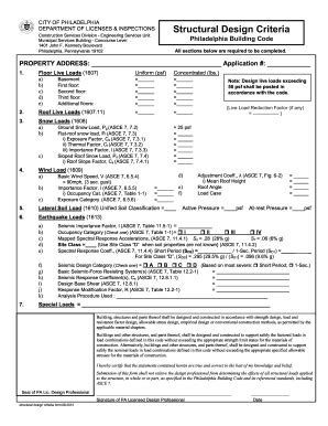 structural design criteria form