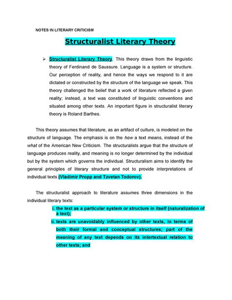 structuralist analysis of a story example