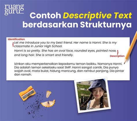 structure of descriptive text adalah