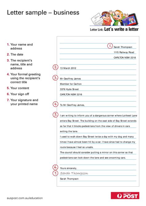 structure of formal letter writing