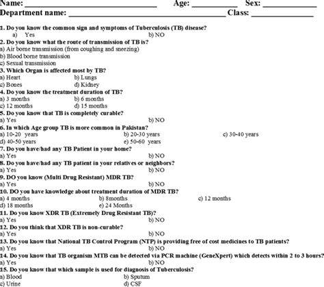 structured questionnaire example in research