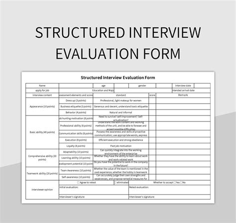structured questionnaire format