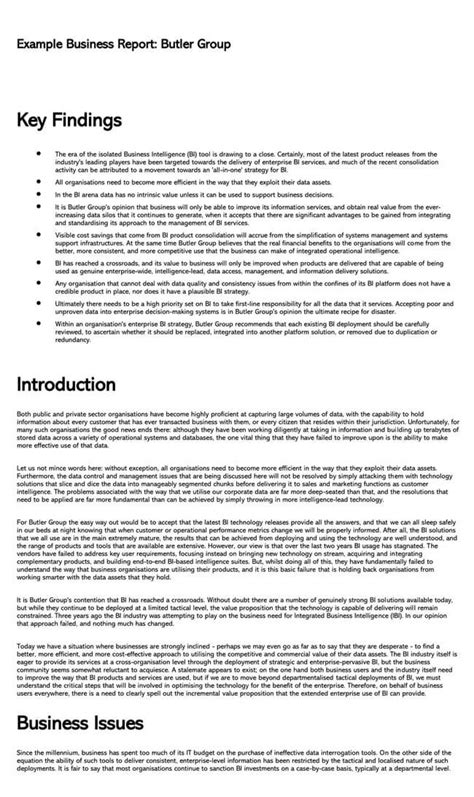 structured report example