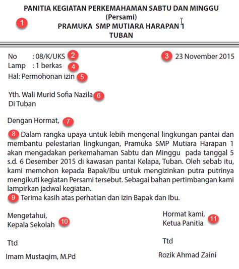struktur surat formal