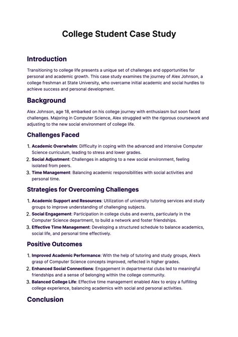 student case study sample