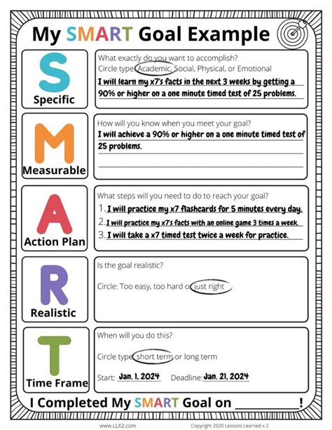 student learning goals examples