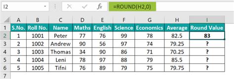 student mark sheet in excel download with formula