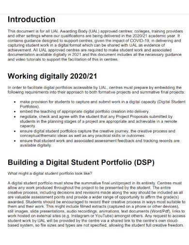 student portfolio introduction sample brainly