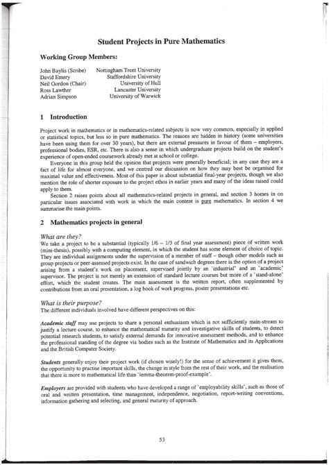 student project work samples pdf
