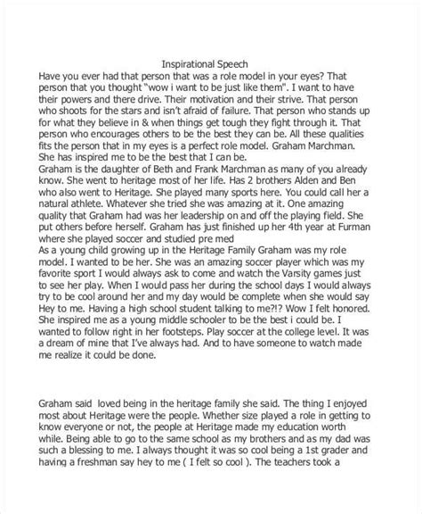 student speeches examples
