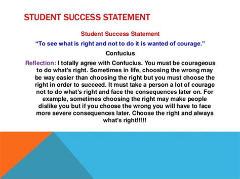 student success statement examples