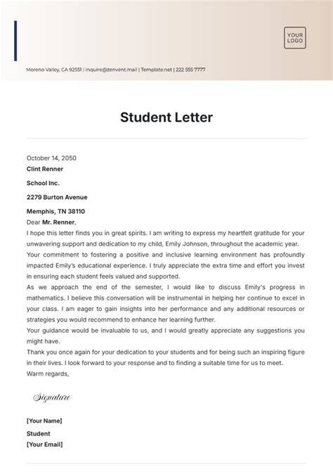 Student writing a letter