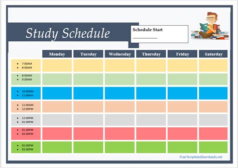 study schedule for students
