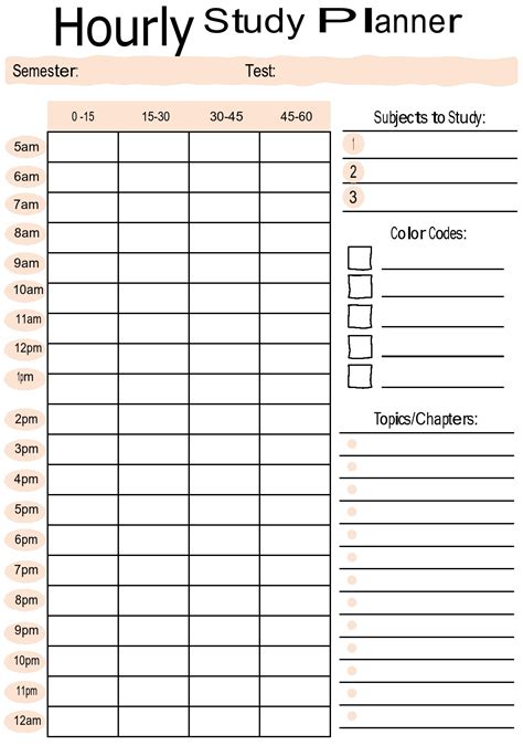 study schedule template