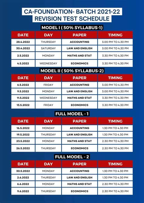 study time table for ca foundation