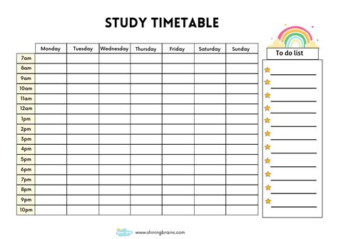 study time table for school going students