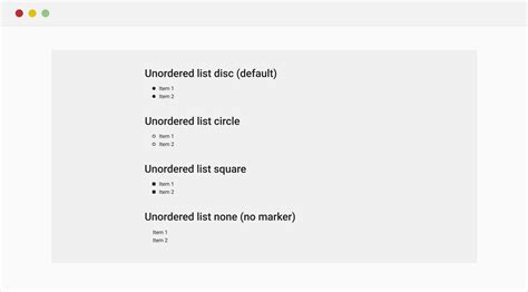 style unordered list