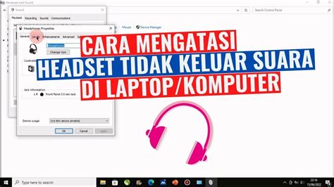 Suara headset tidak keluar pada perangkat