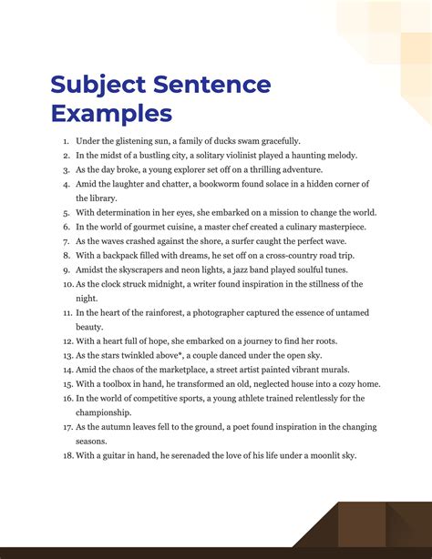 subject at the end of a sentence examples