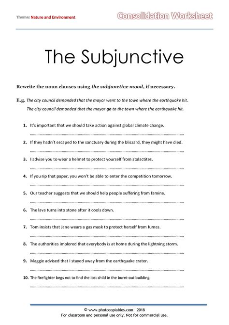 subjunctive exercises with answers pdf