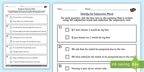 subjunctive mood quiz with answers