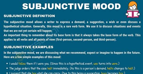 subjunctive verb mood examples