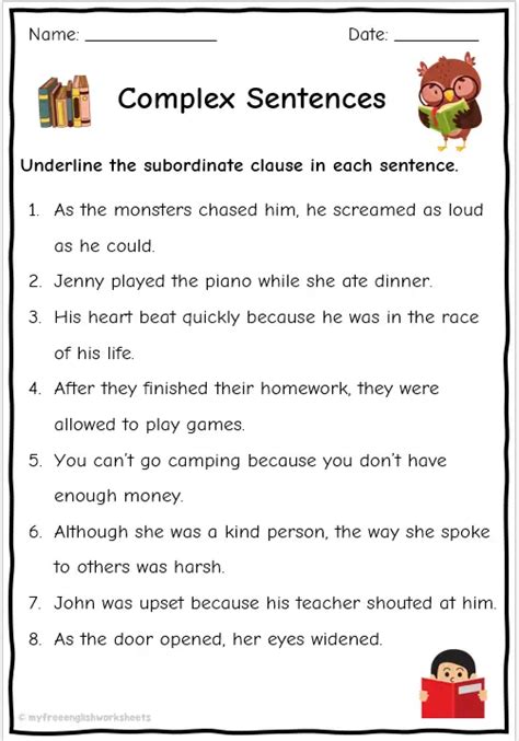 subordinate clause examples with answers class 8