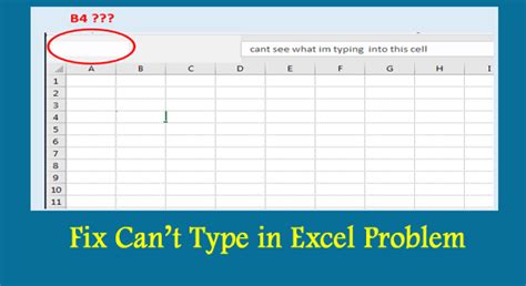 suddenly can't type in excel