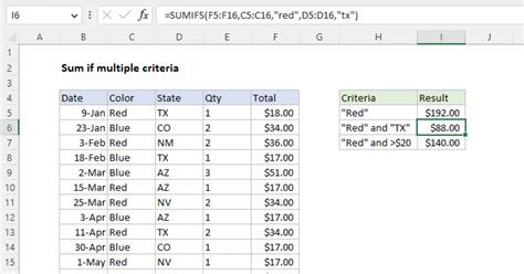 sum filter multiple criteria in excel
