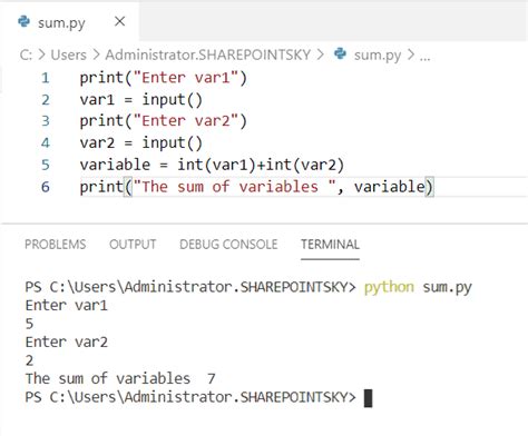 sum of multiple variables in python