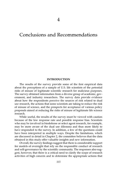 summary conclusion and recommendation in research example