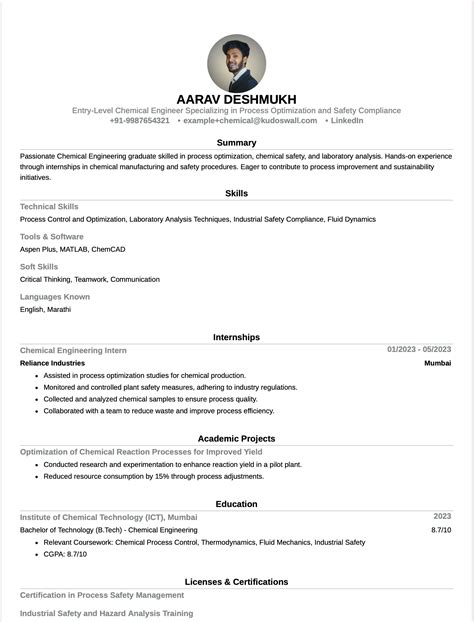 summary for resume for engineering freshers