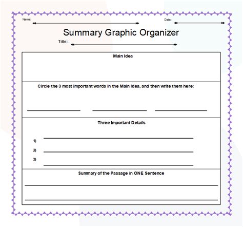 summary graphic organizer examples