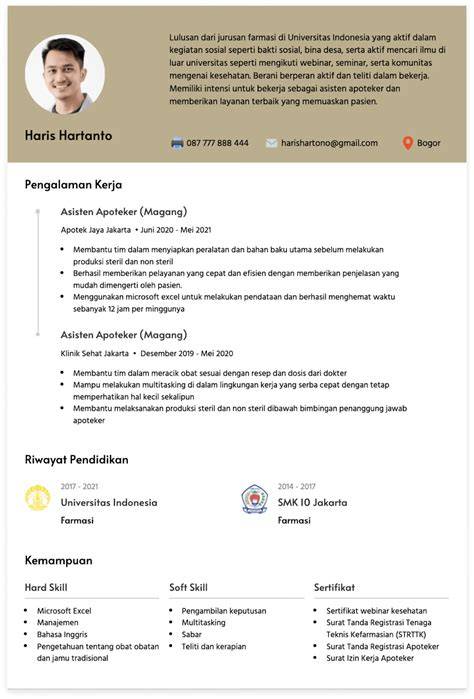 summary lamaran kerja