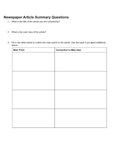 summary of newspaper article example