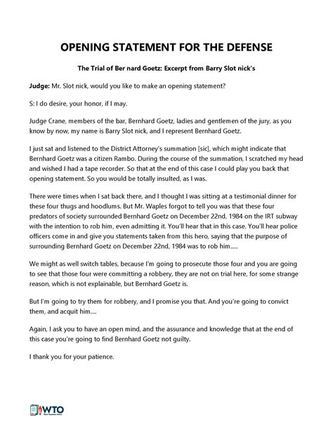 summary opening statement