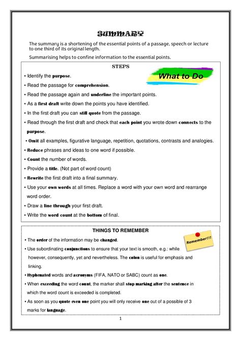 summary writing exercises with answers pdf grade 9 term 2