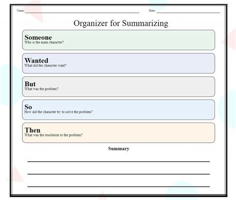 summary writing template