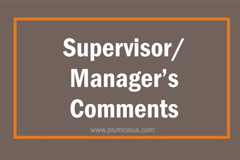 supervisor comments examples for managers
