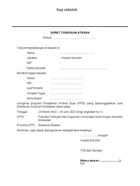surat ijin guru