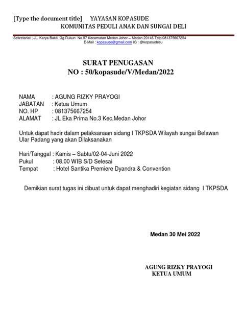 surat penugasan administrasi