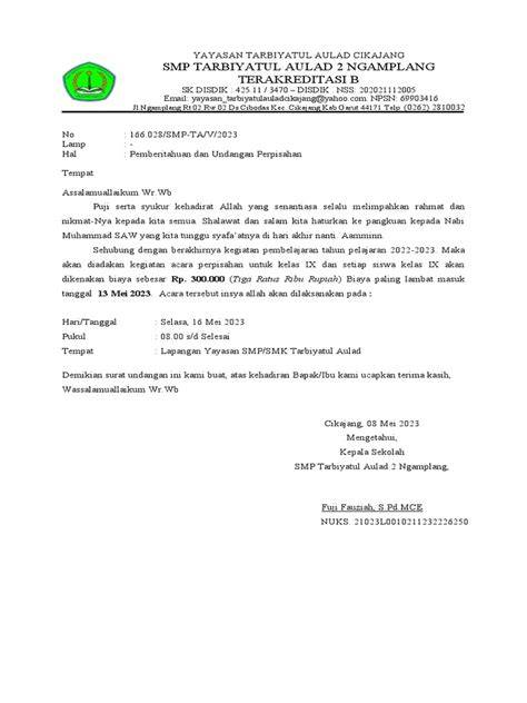 surat perpisahan