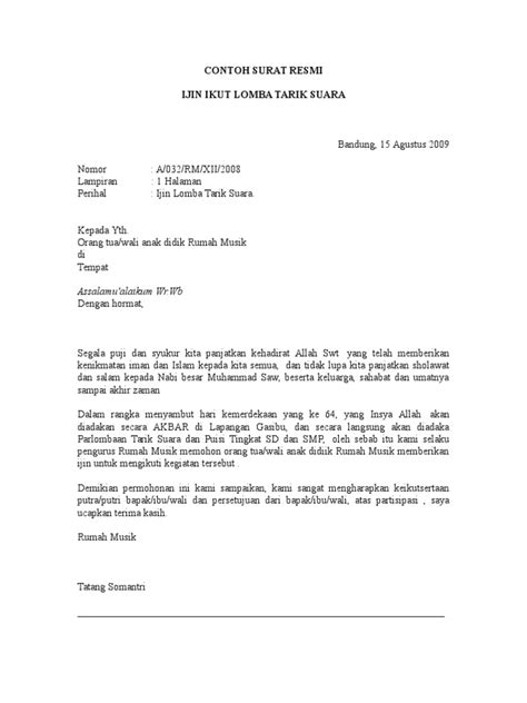 surat setengah resmi