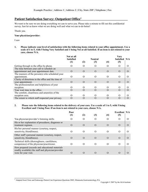 survey format examples
