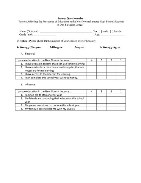 survey questionnaire example in qualitative research