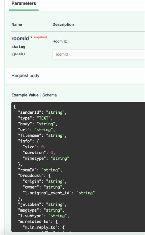 swagger ui example value null