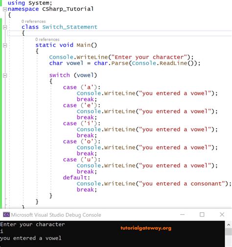 switch case in c example with output