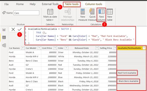 switch case multiple values in power bi